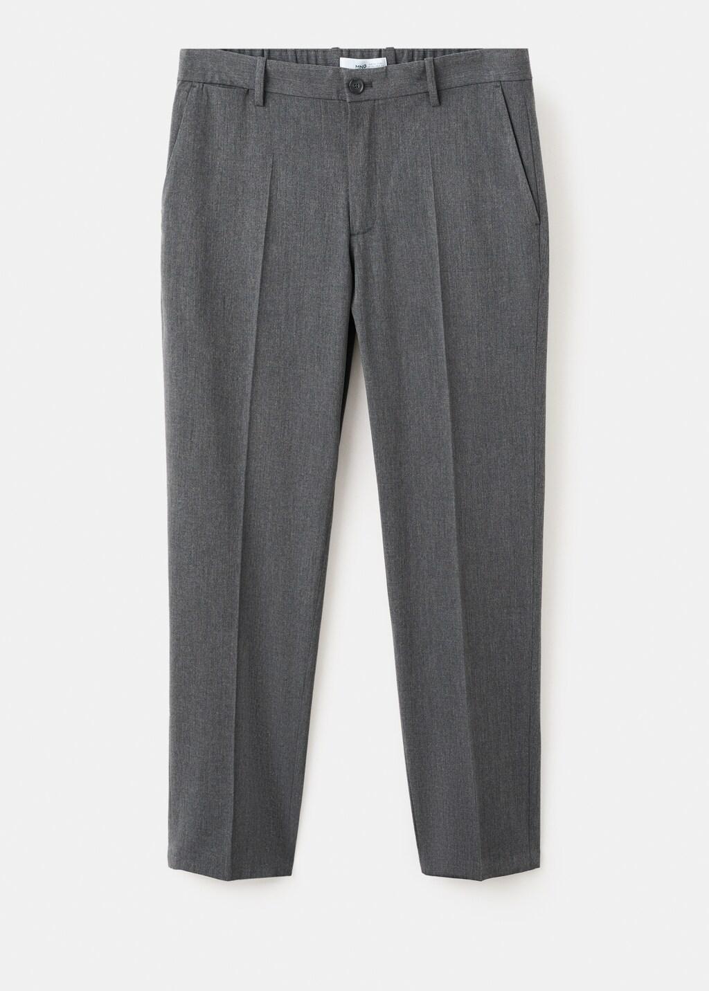 Grey Bologna Cropped Slim-Fit Trousers, Grey, large image number 8