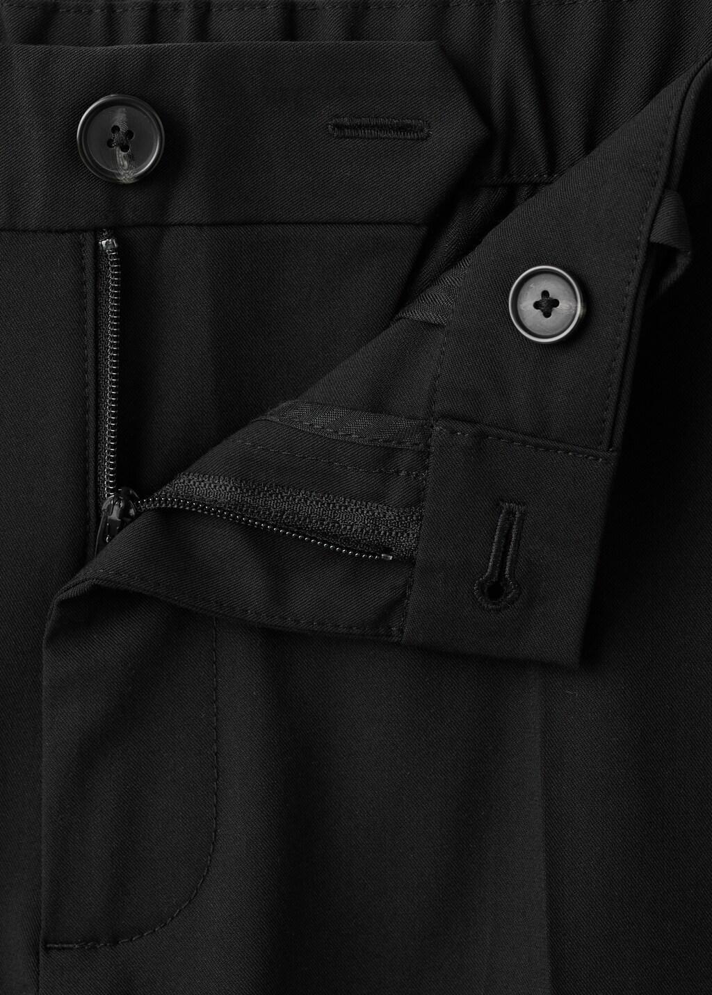 Black Bologna Cropped Slim-Fit Trousers, Black, large image number 1