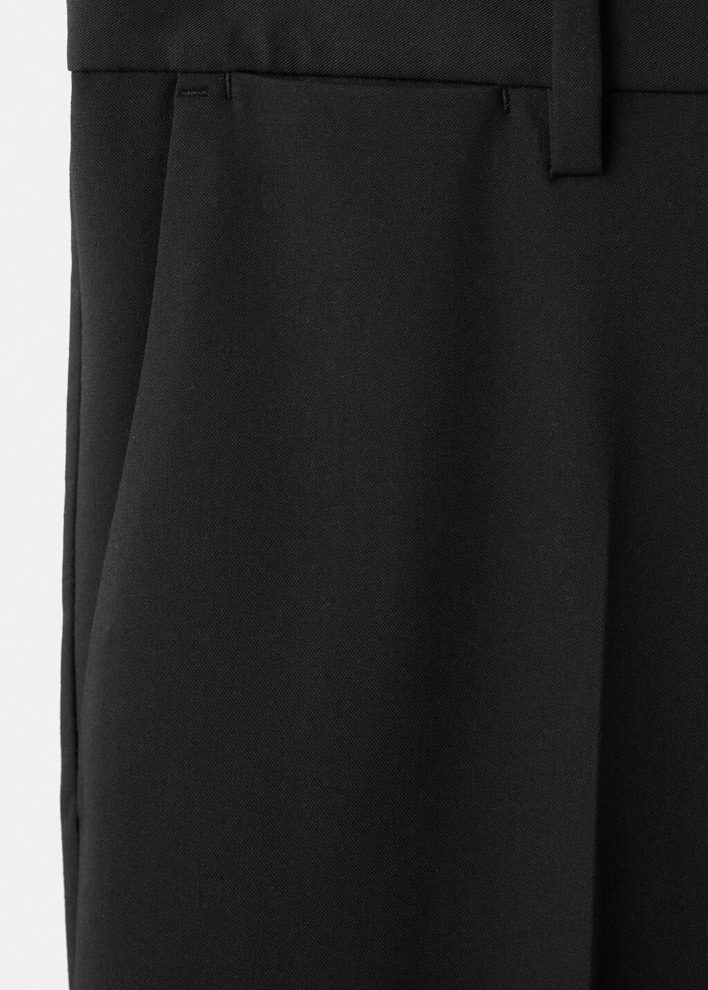 Black Bologna Cropped Slim-Fit Trousers, Black, large image number 5