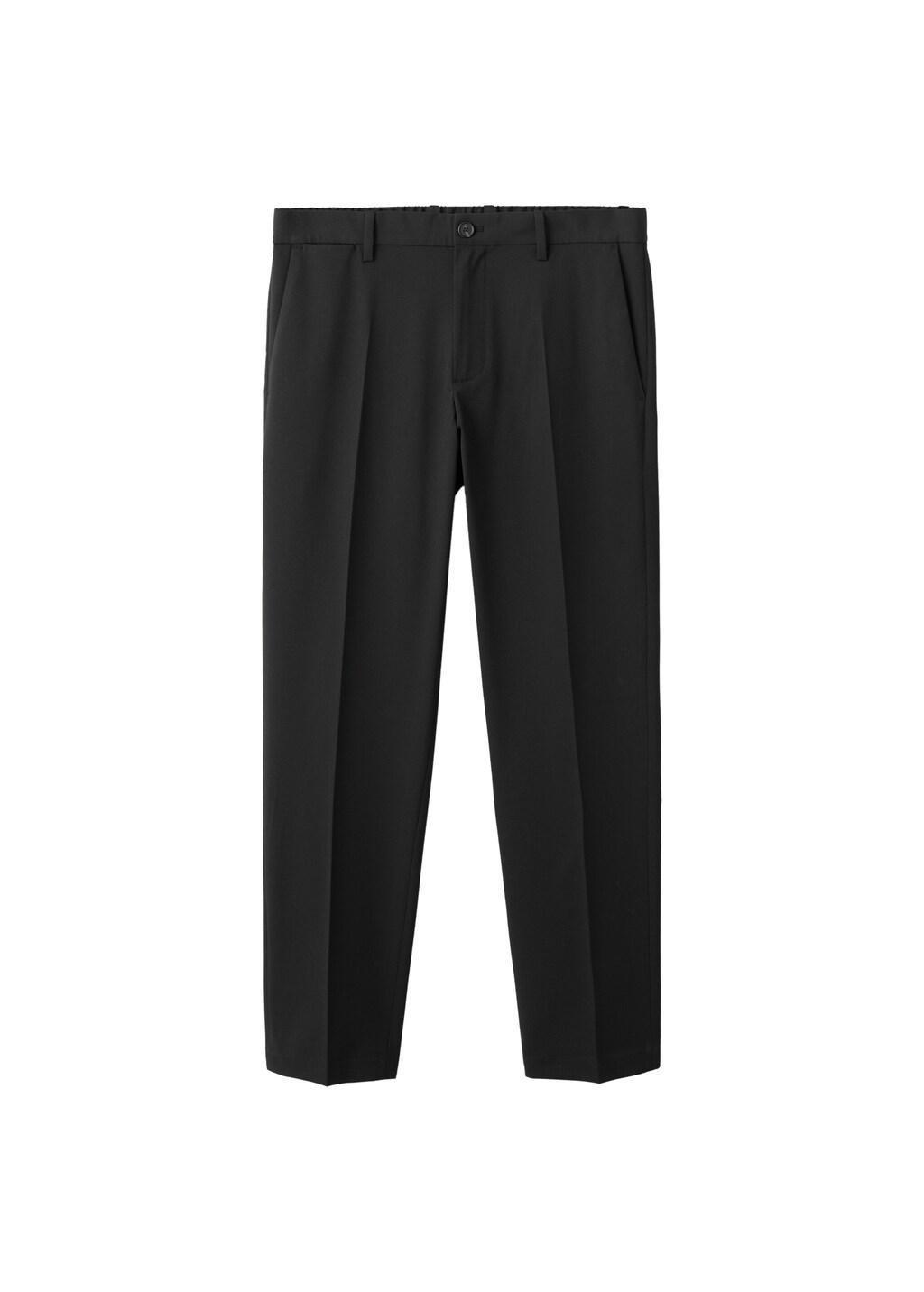Black Bologna Cropped Slim-Fit Trousers, Black, large image number 7