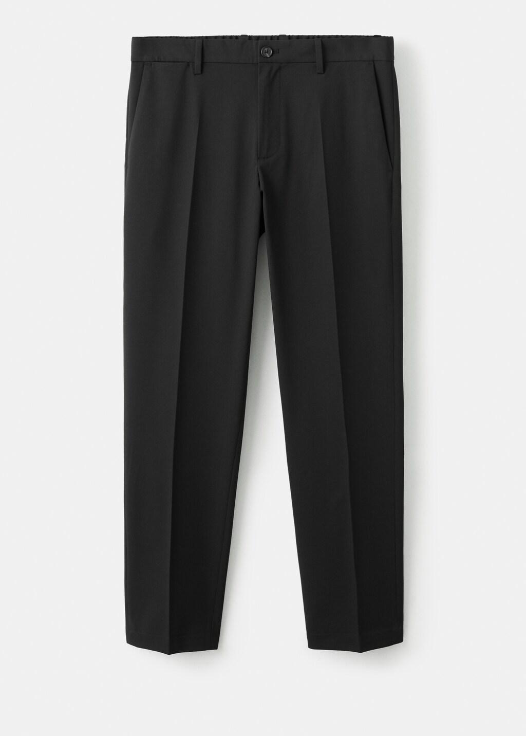 Black Bologna Cropped Slim-Fit Trousers, Black, large image number 8