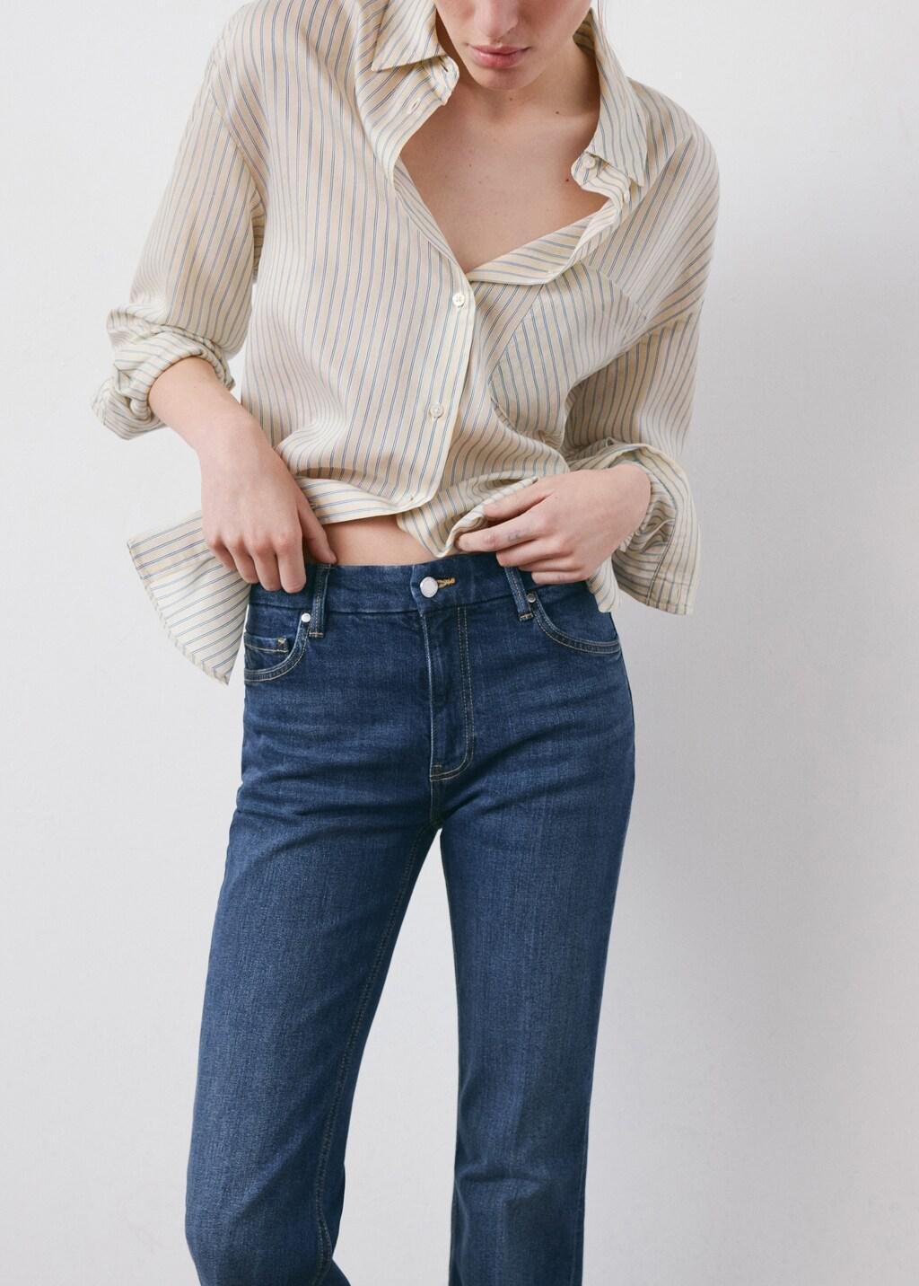 Blue Flared High-Rise Jeans, Open Blue, large image number 4