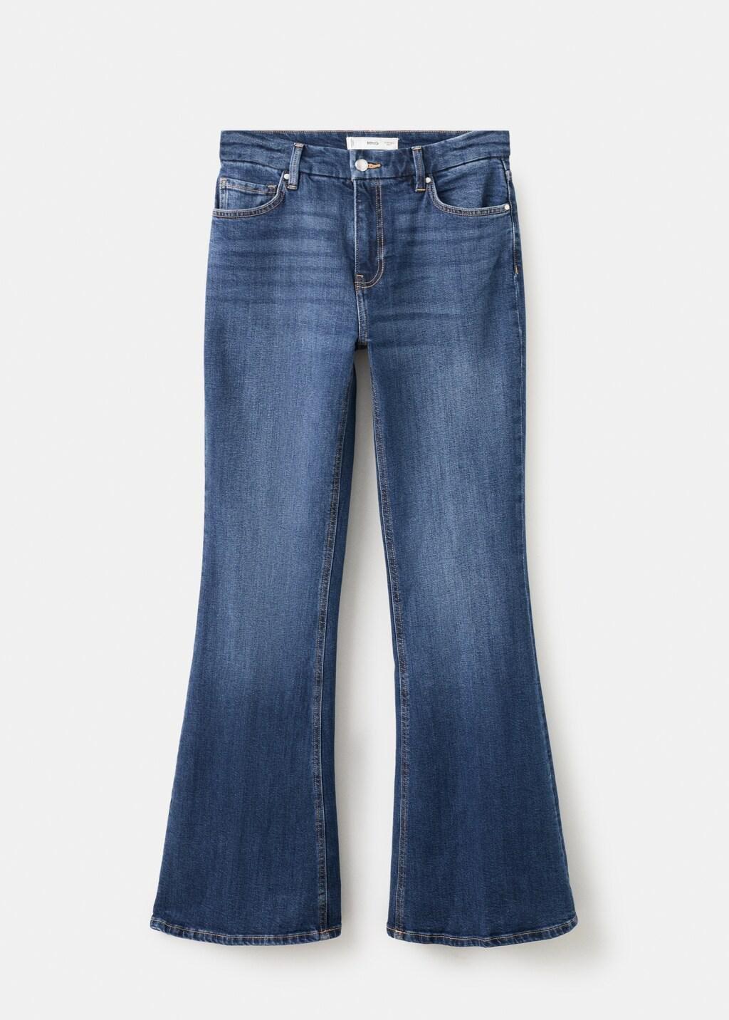 Blue Flared High-Rise Jeans, Open Blue, large image number 7