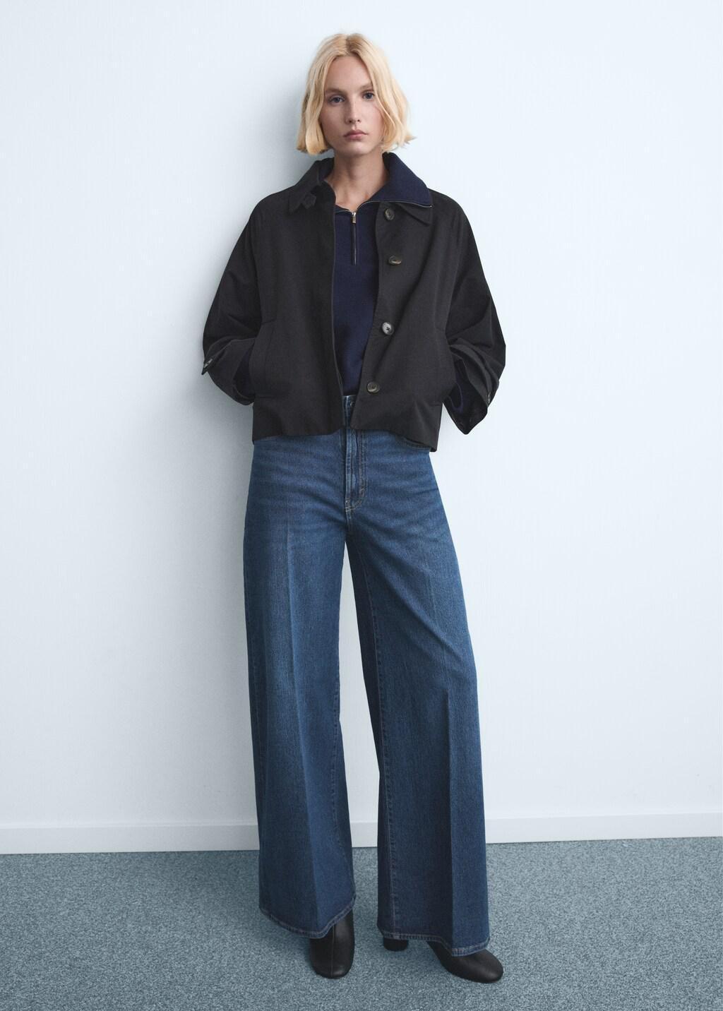 Blue High-Waisted Wide-Leg Jeans, Open Blue, large image number 0