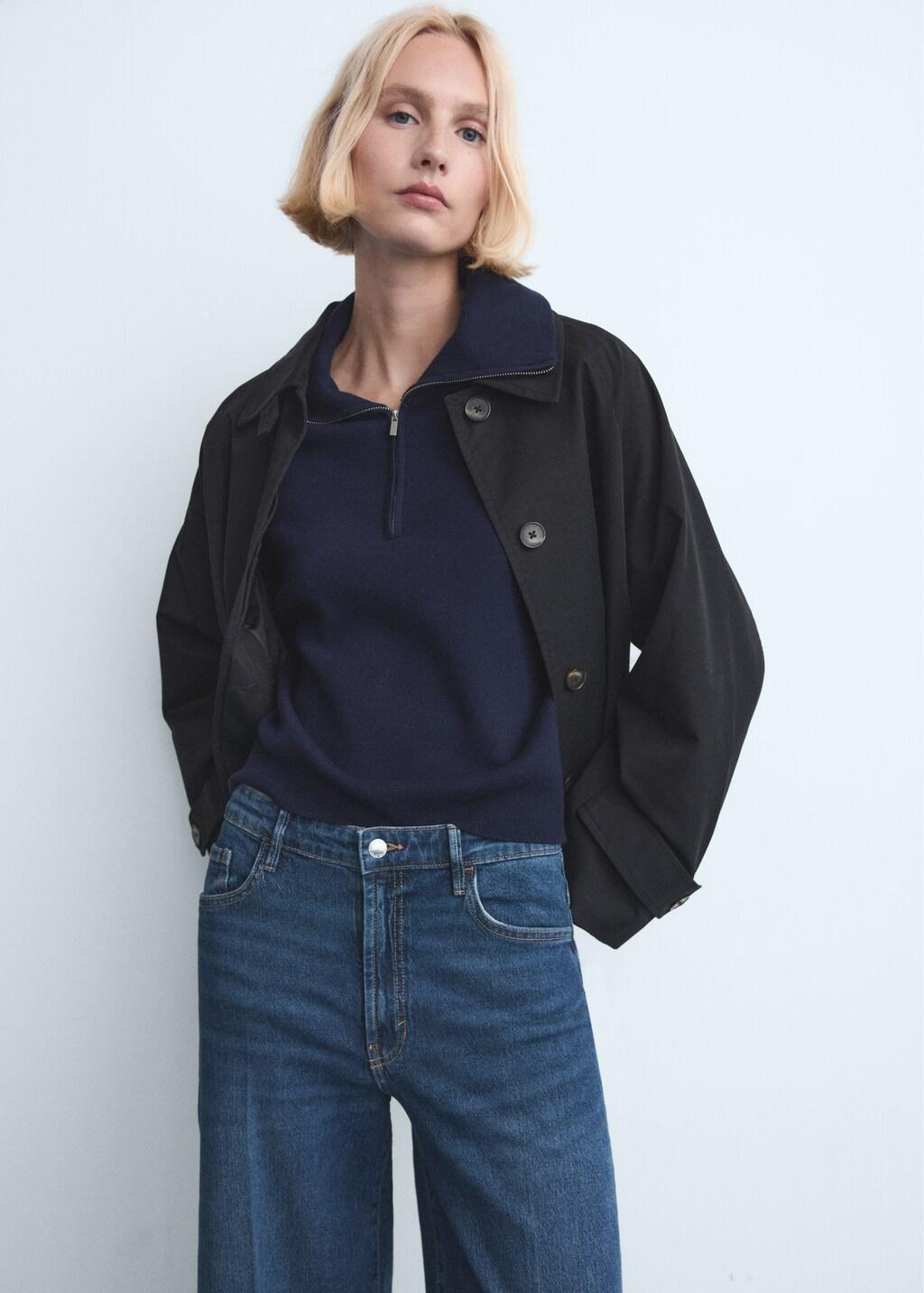 Blue High-Waisted Wide-Leg Jeans, Open Blue, large image number 4