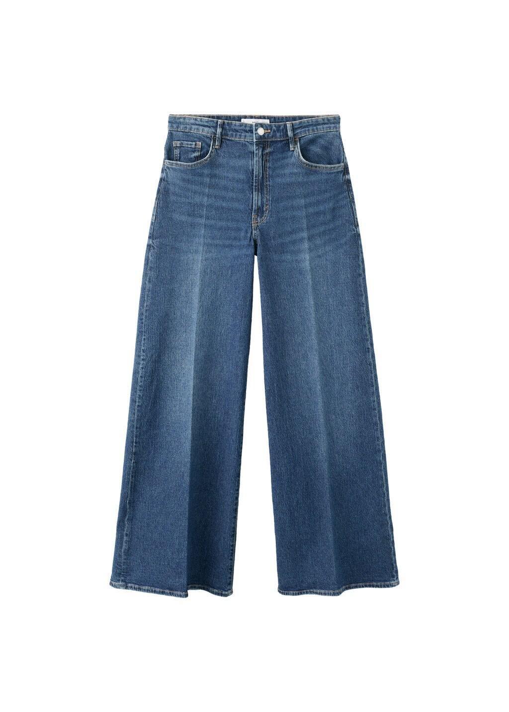 Blue High-Waisted Wide-Leg Jeans, Open Blue, large image number 7