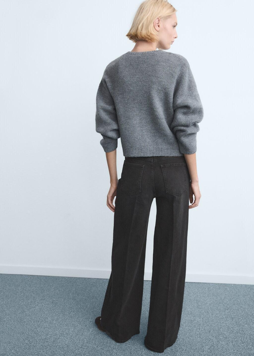 Grey High-Waisted Wide-Leg Jeans, Open Grey, large image number 2