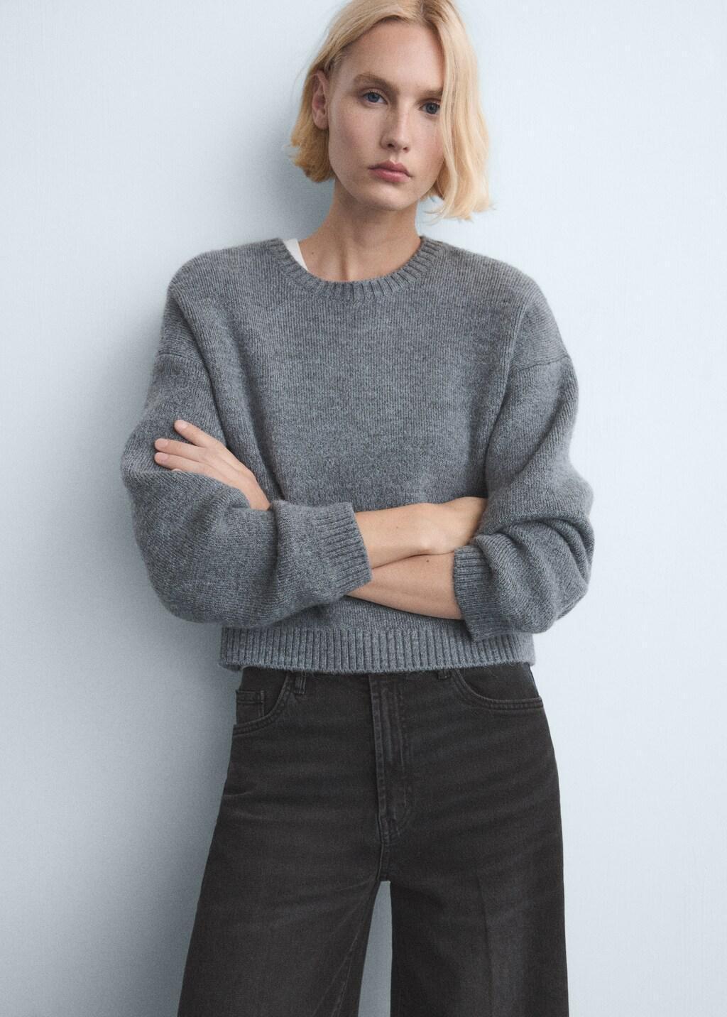 Grey High-Waisted Wide-Leg Jeans, Open Grey, large image number 4