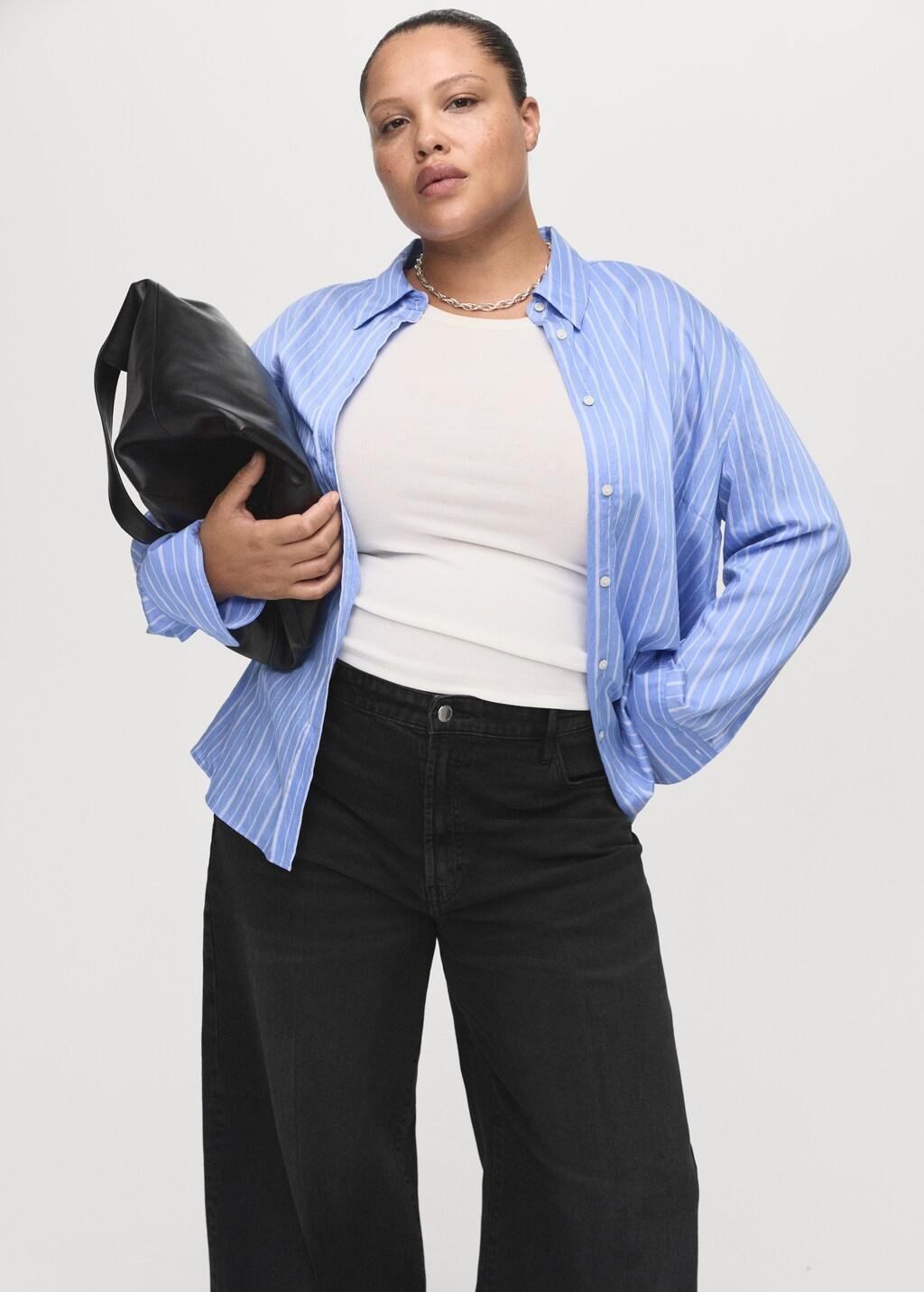 Grey High-Waisted Wide-Leg Jeans, Open Grey, large image number 6