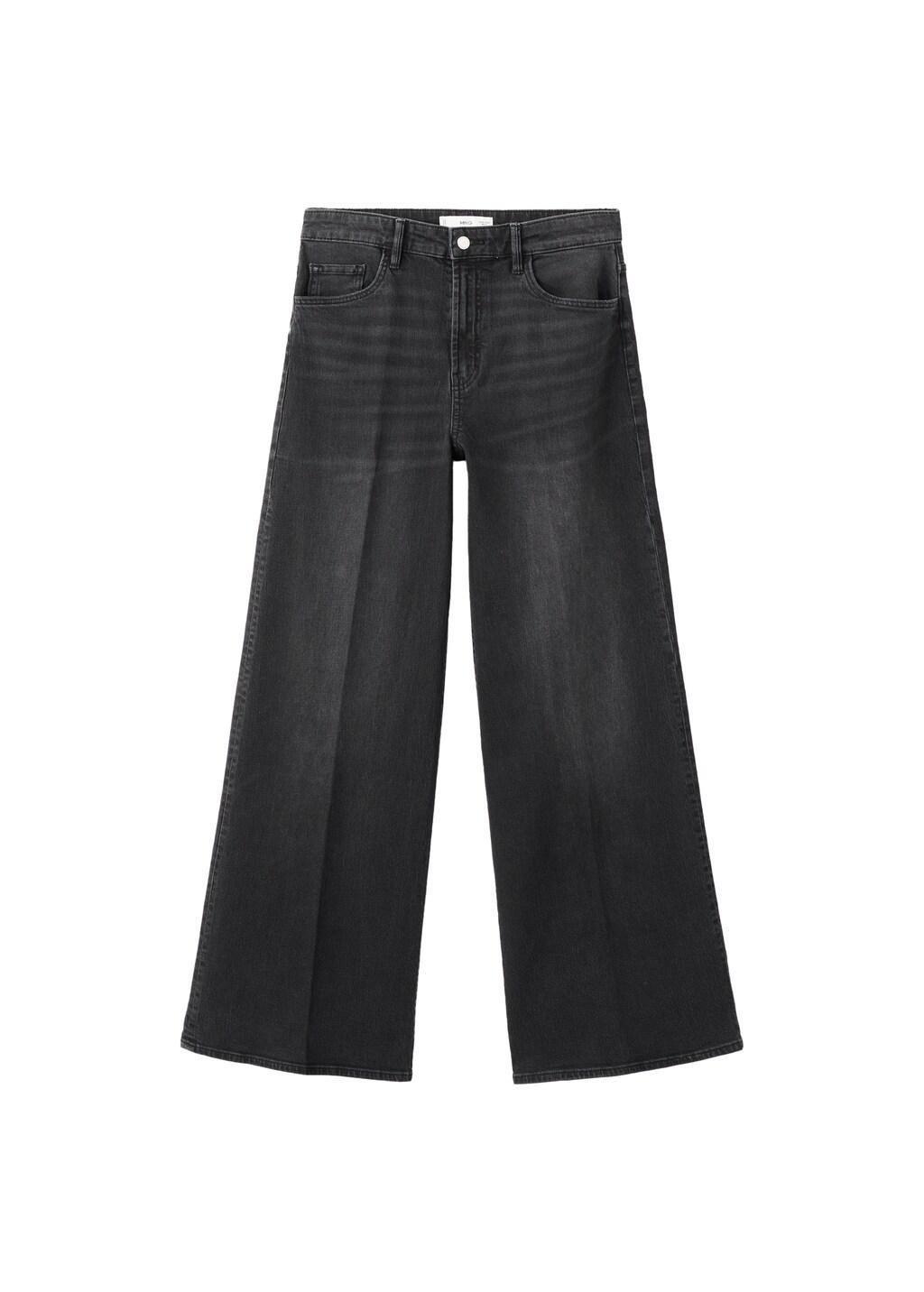 Grey High-Waisted Wide-Leg Jeans, Open Grey, large image number 8
