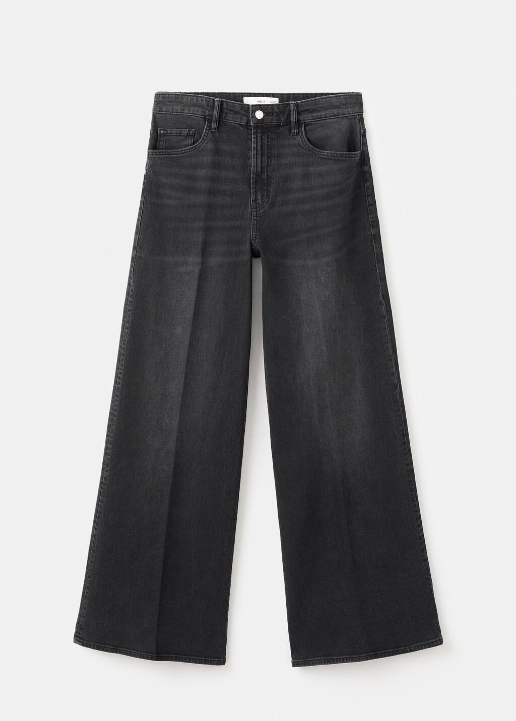 Grey High-Waisted Wide-Leg Jeans, Open Grey, large image number 9