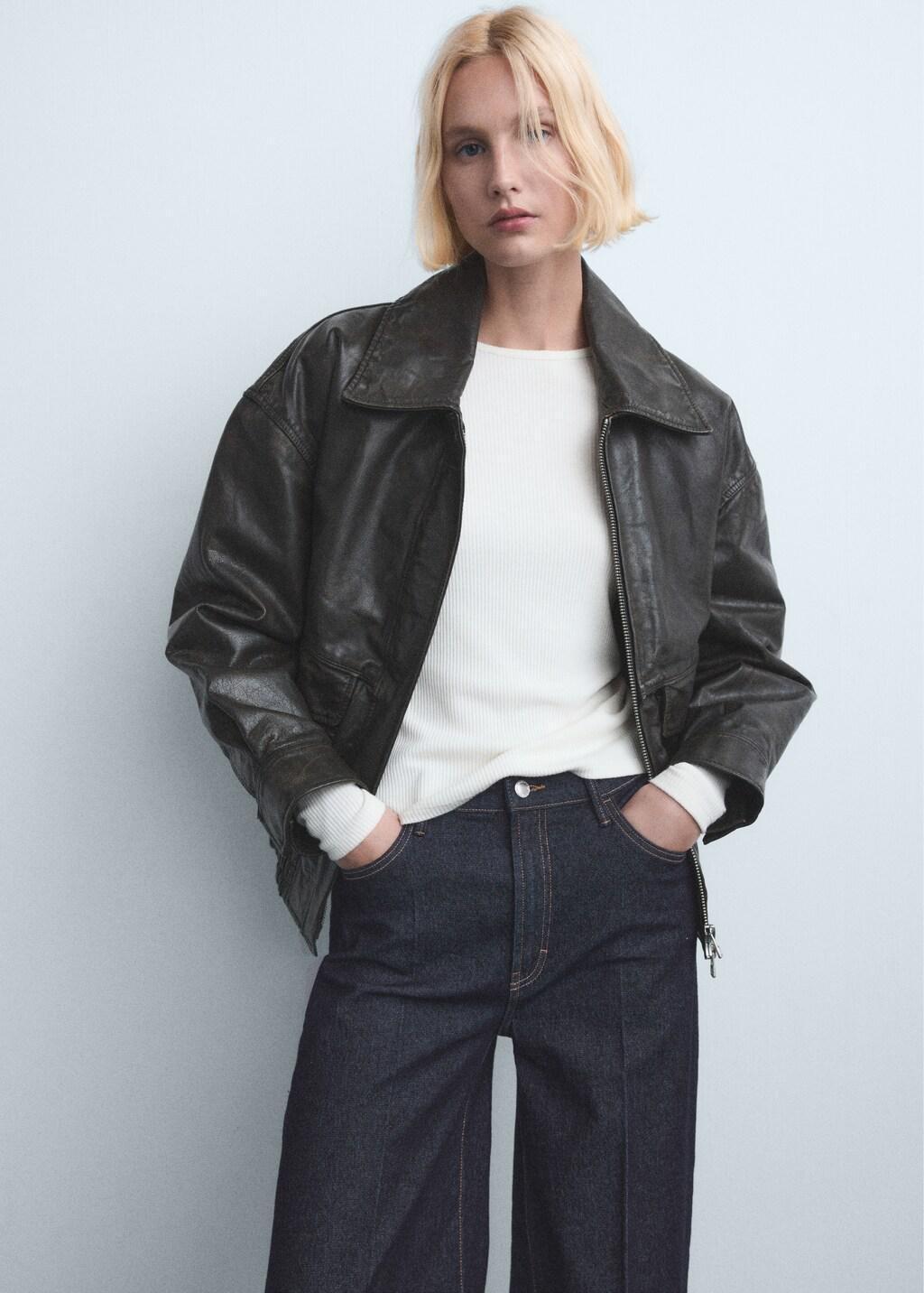 Blue High-Waisted Wide-Leg Jeans, Open Blue, large image number 4