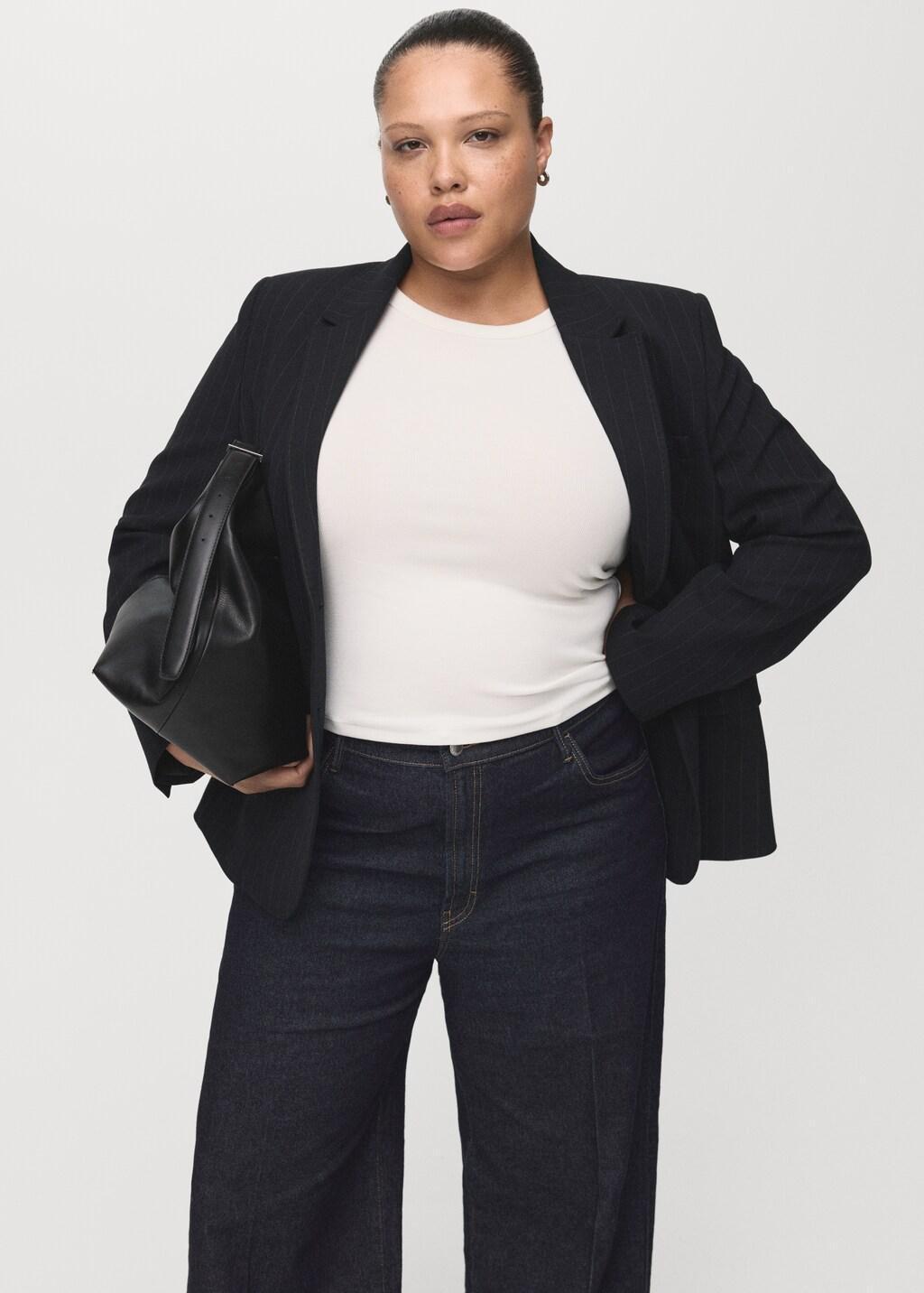 Blue High-Waisted Wide-Leg Jeans, Open Blue, large image number 6