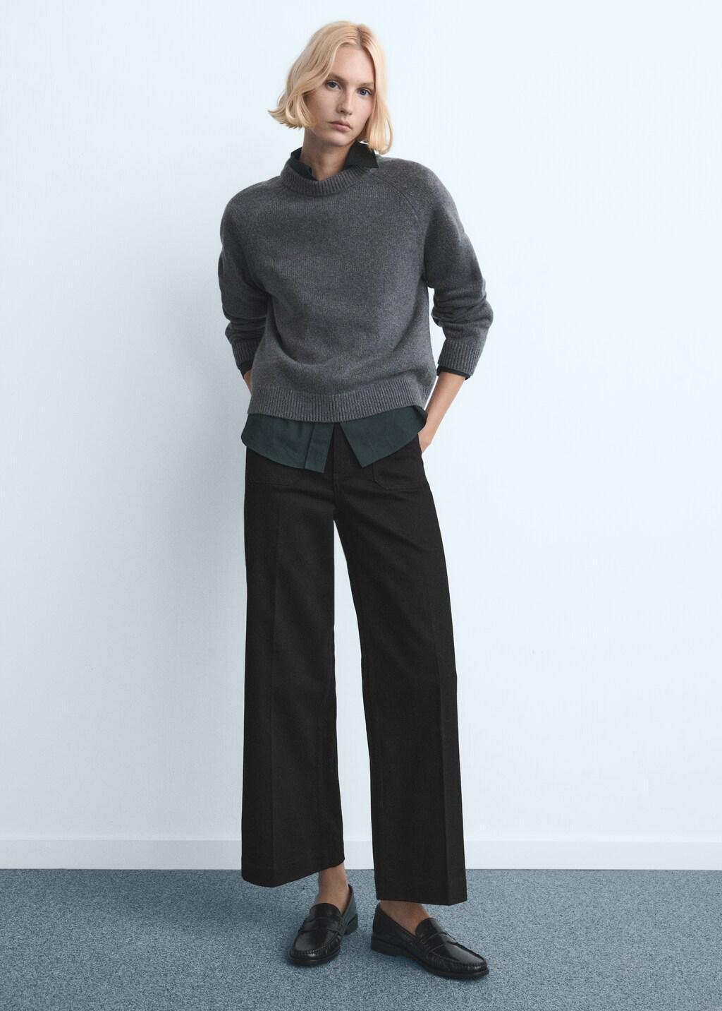 Grey Wide-Leg Jeans With Pockets, 0201_TN, large image number 0