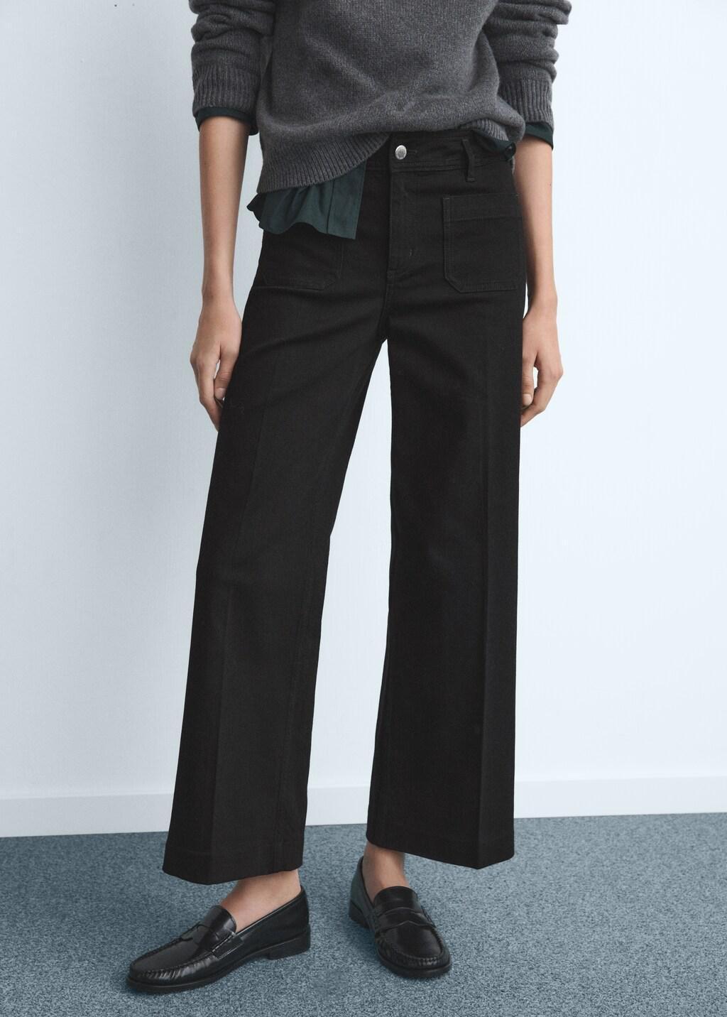 Grey Wide-Leg Jeans With Pockets, 0201_TN, large image number 3