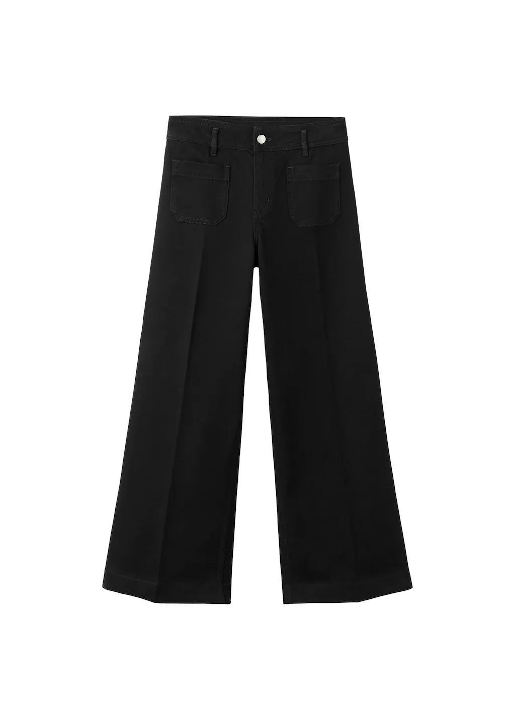 Grey Wide-Leg Jeans With Pockets, Open Grey, large image number 6