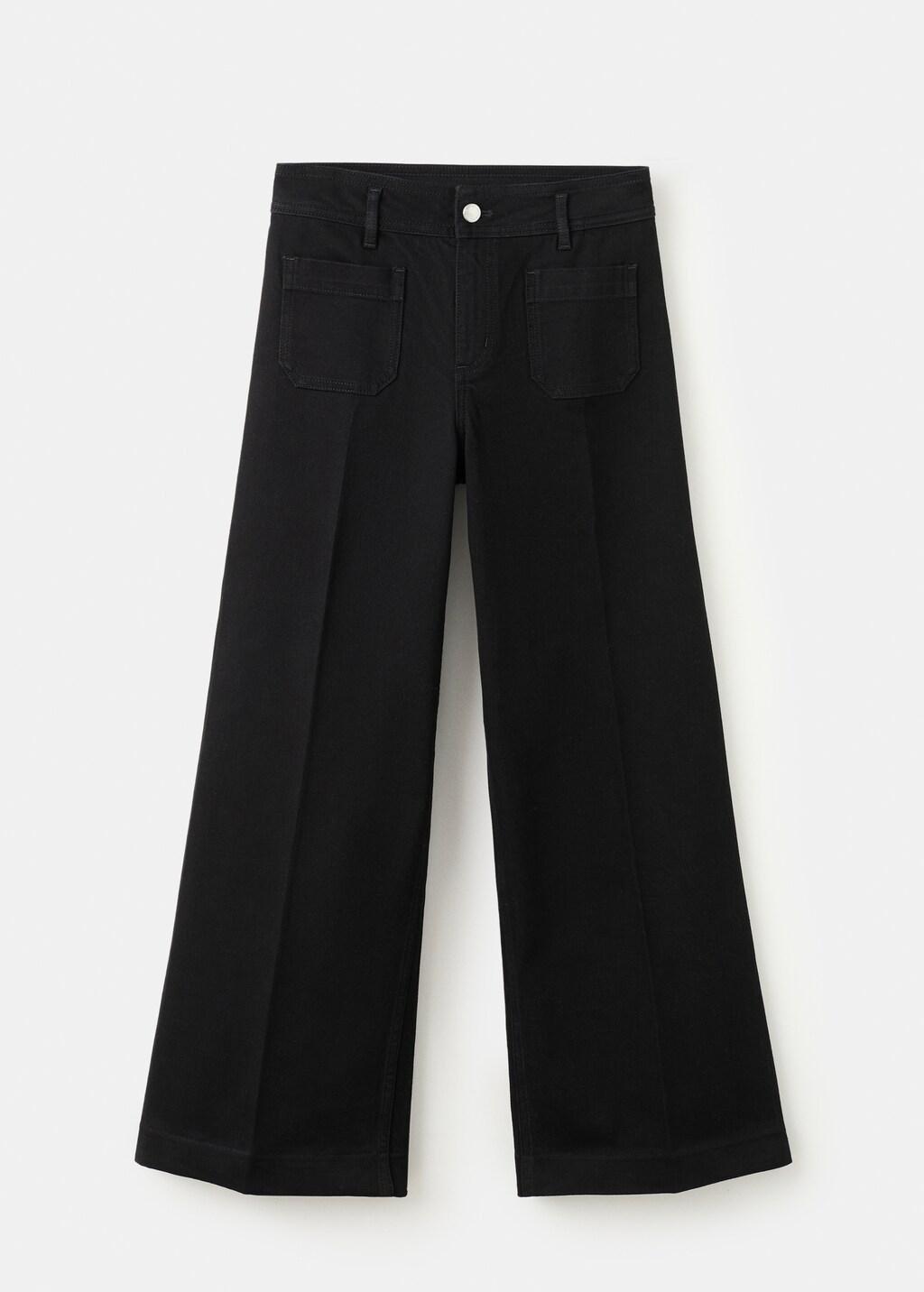 Grey Wide-Leg Jeans With Pockets, Open Grey, large image number 7