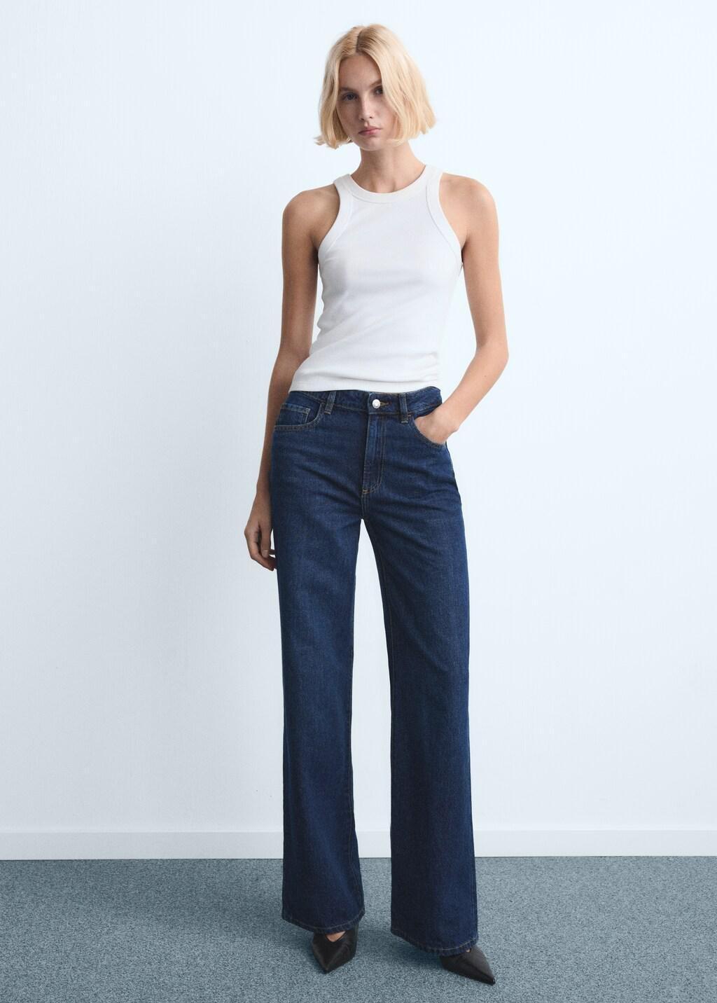 Navy Danila High-Waisted Wide-Leg Jeans, 0201_TO, large image number 0