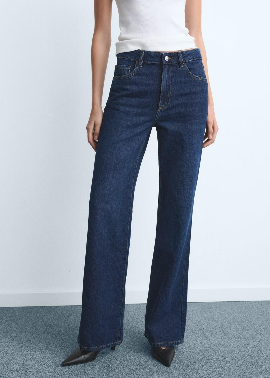 Navy Danila High-Waisted Wide-Leg Jeans, 0201_TO, large image number 3