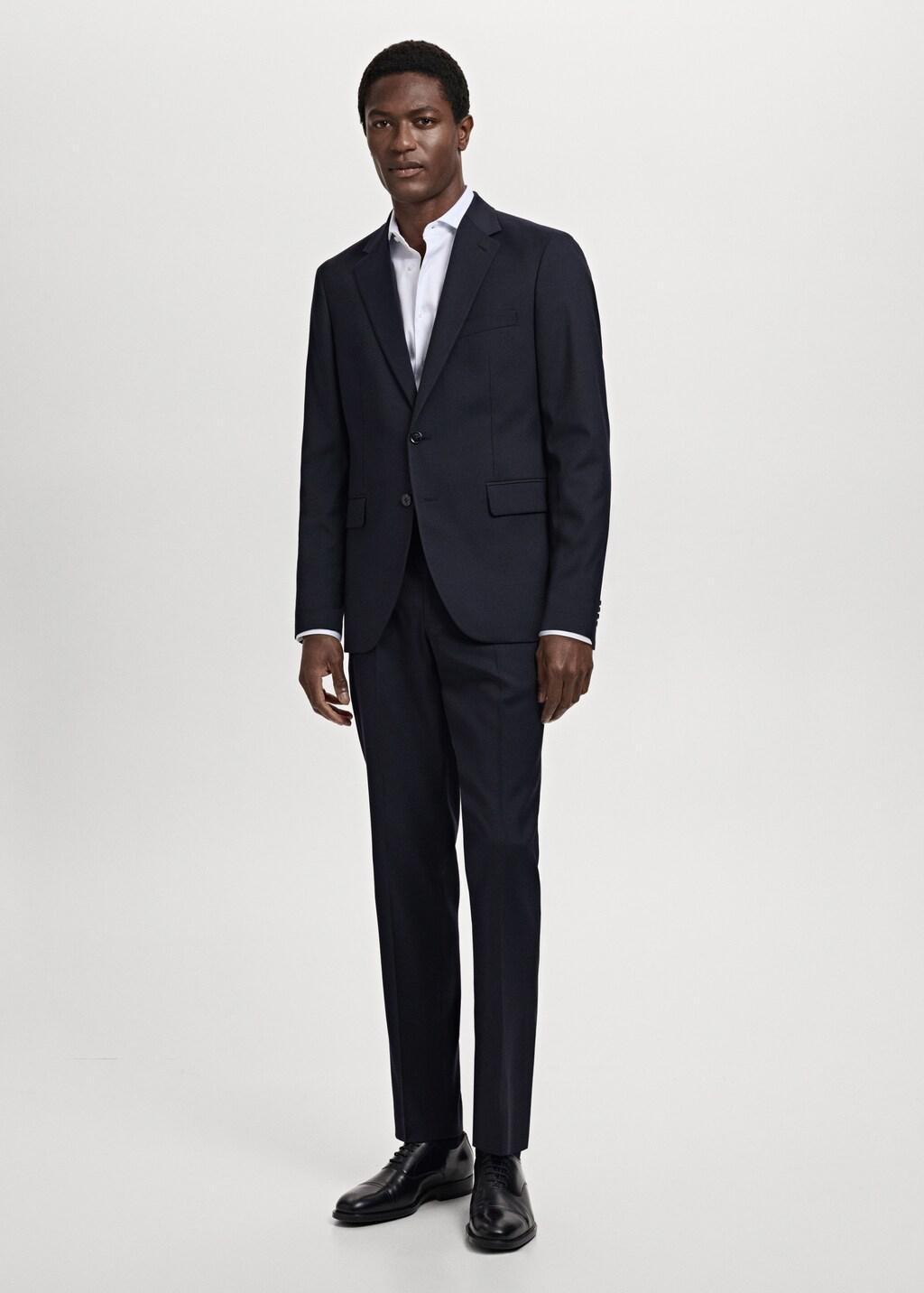 Navy Milan Slim-Fit Suit Trousers, Navy, large image number 0