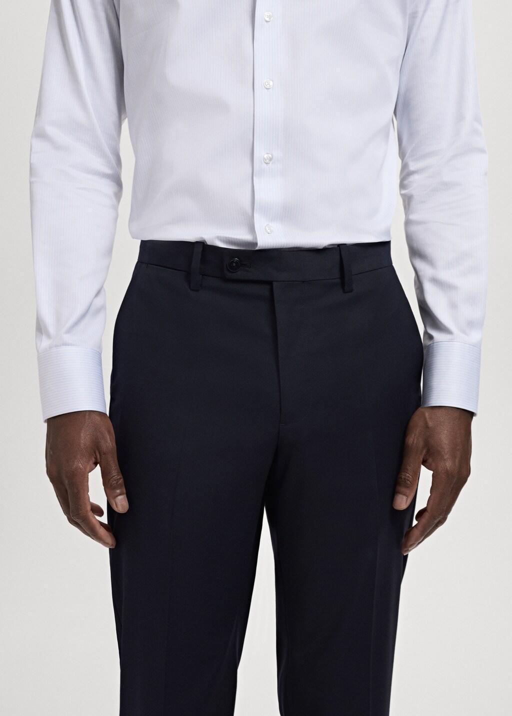 Navy Milan Slim-Fit Suit Trousers, Navy, large image number 4