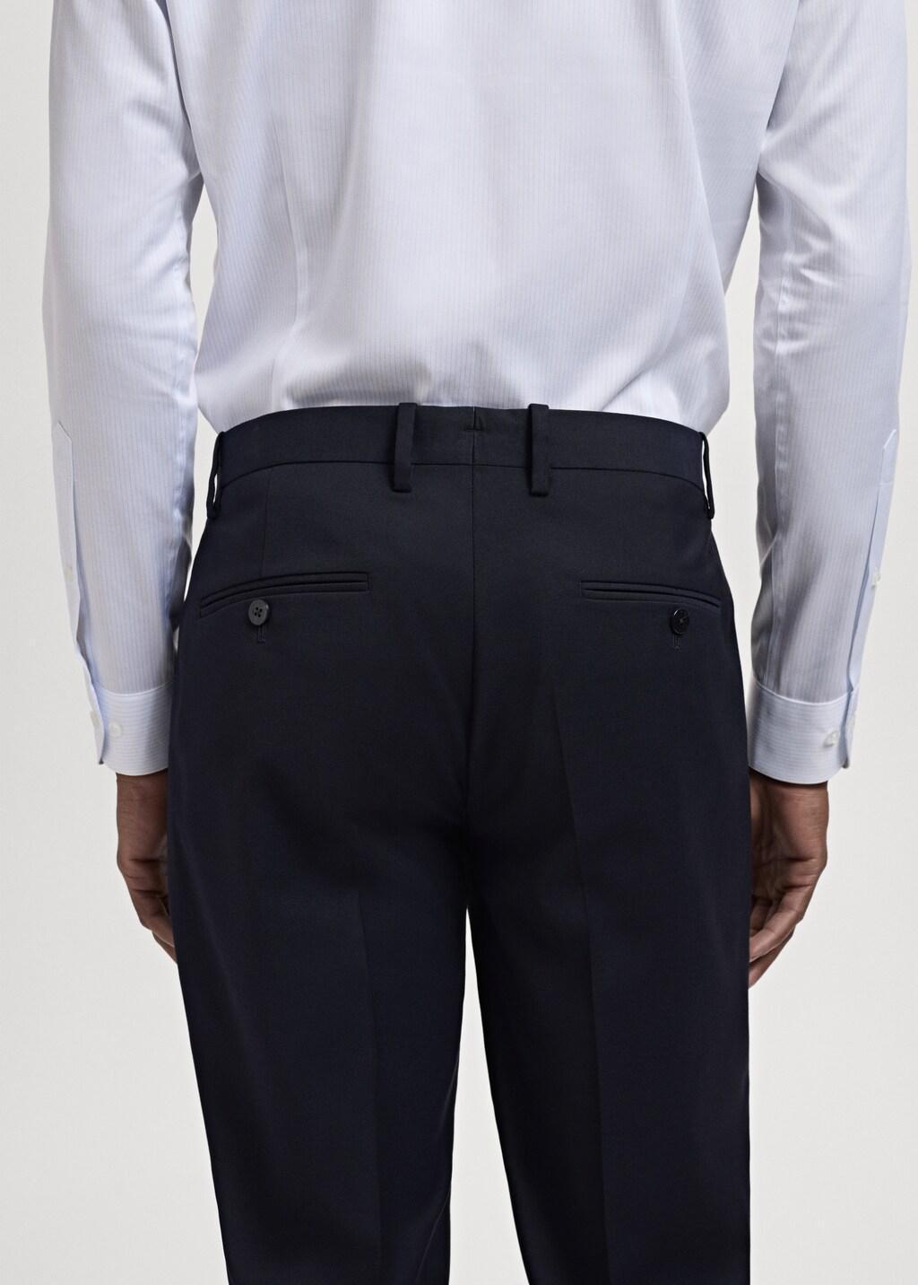 Navy Milan Slim-Fit Suit Trousers, Navy, large image number 6