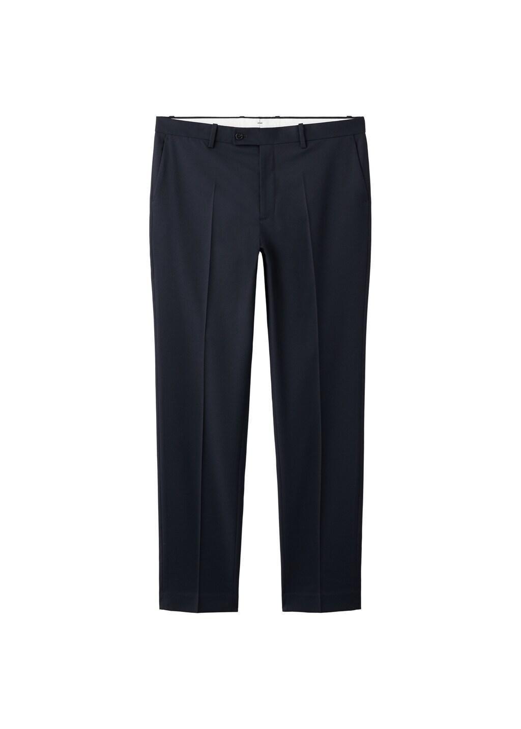 Navy Milan Slim-Fit Suit Trousers, Navy, large image number 7