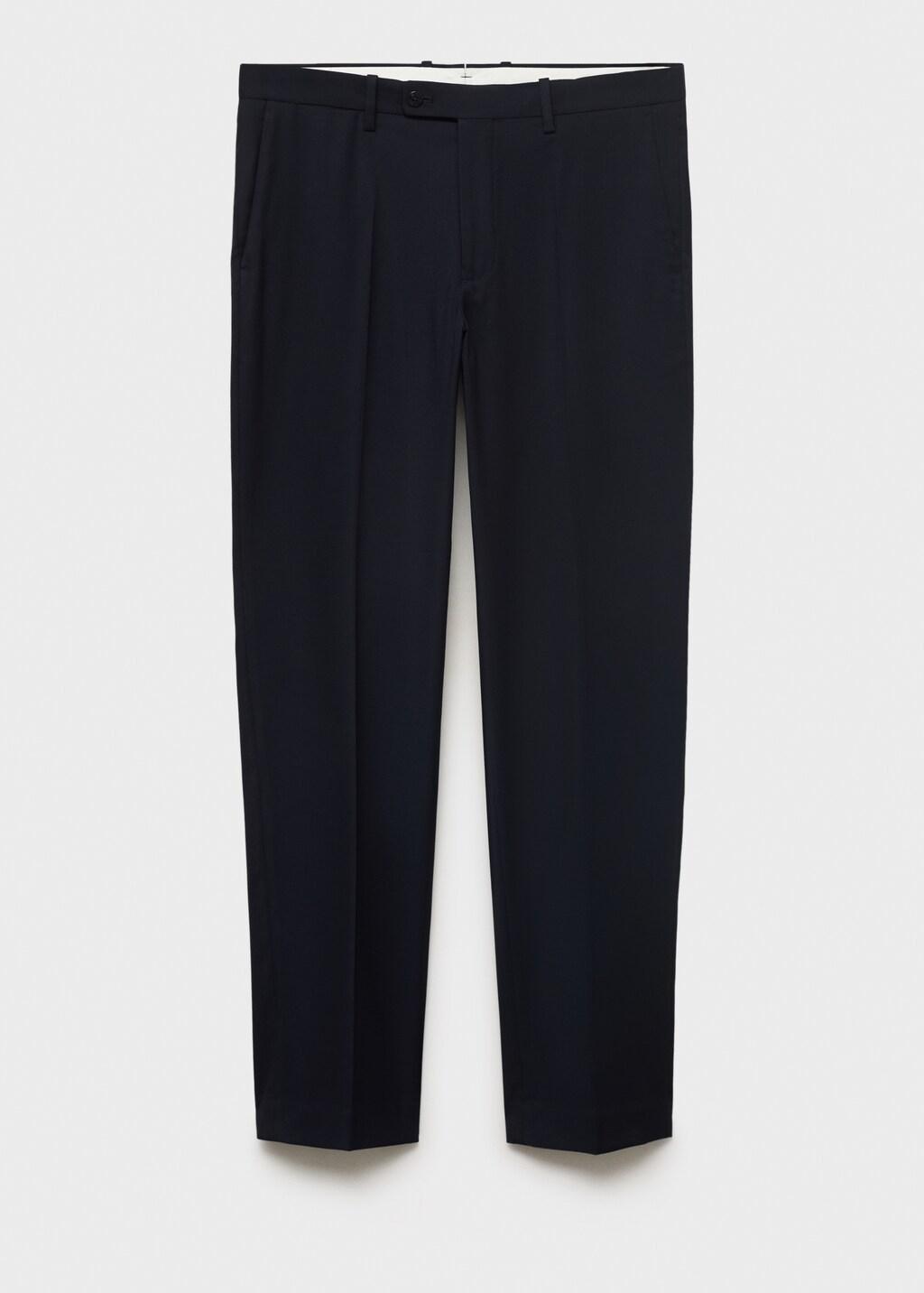 Navy Milan Slim-Fit Suit Trousers, Navy, large image number 8