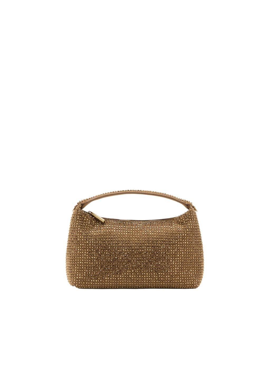 Yellow Handbag With Rhinestones, Dark Yellow, large image number 2