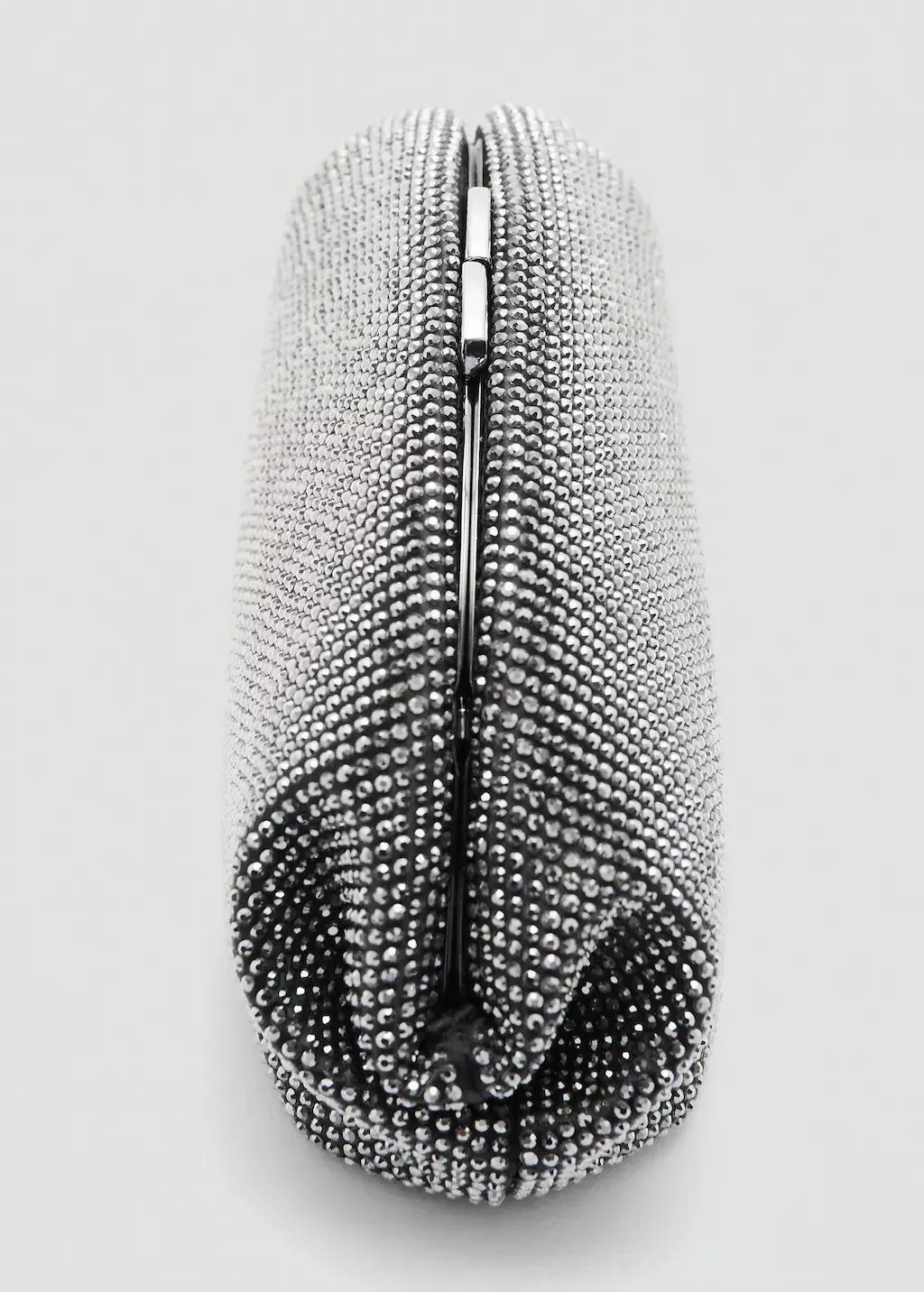 Black Crystal Clutch Bag, Black, large image number 2