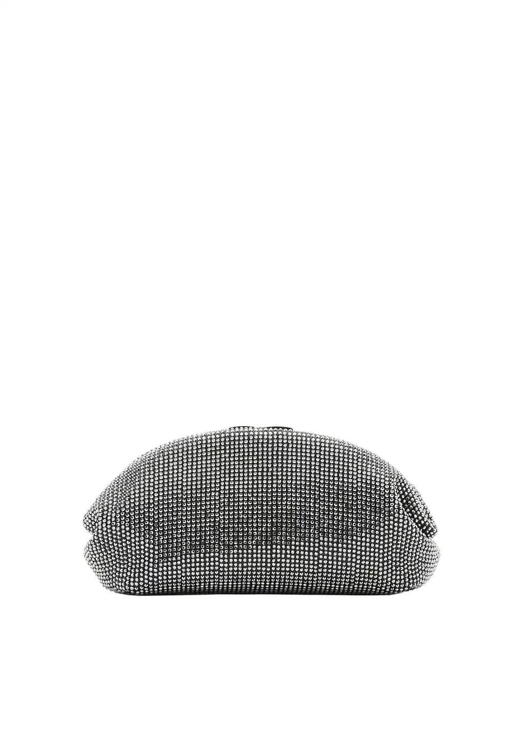 Black Crystal Clutch Bag, Black, large image number 3