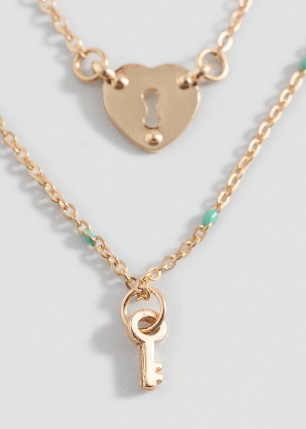 Gold Combined Necklace Pack, Kids Girls, Gold, medium