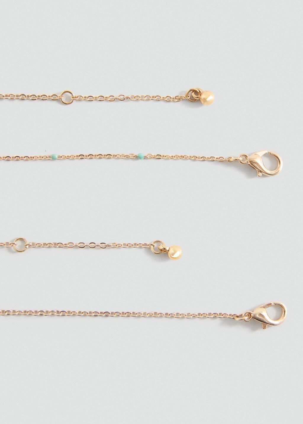 Gold Combined Necklace Pack, Kids Girls, Gold, medium