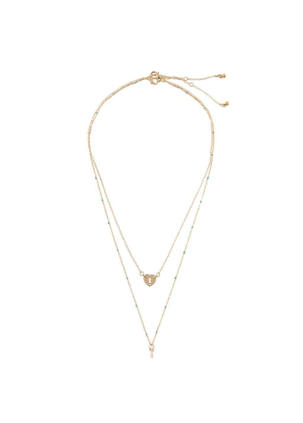 Gold Combined Necklace Pack, Kids Girls, Gold, medium