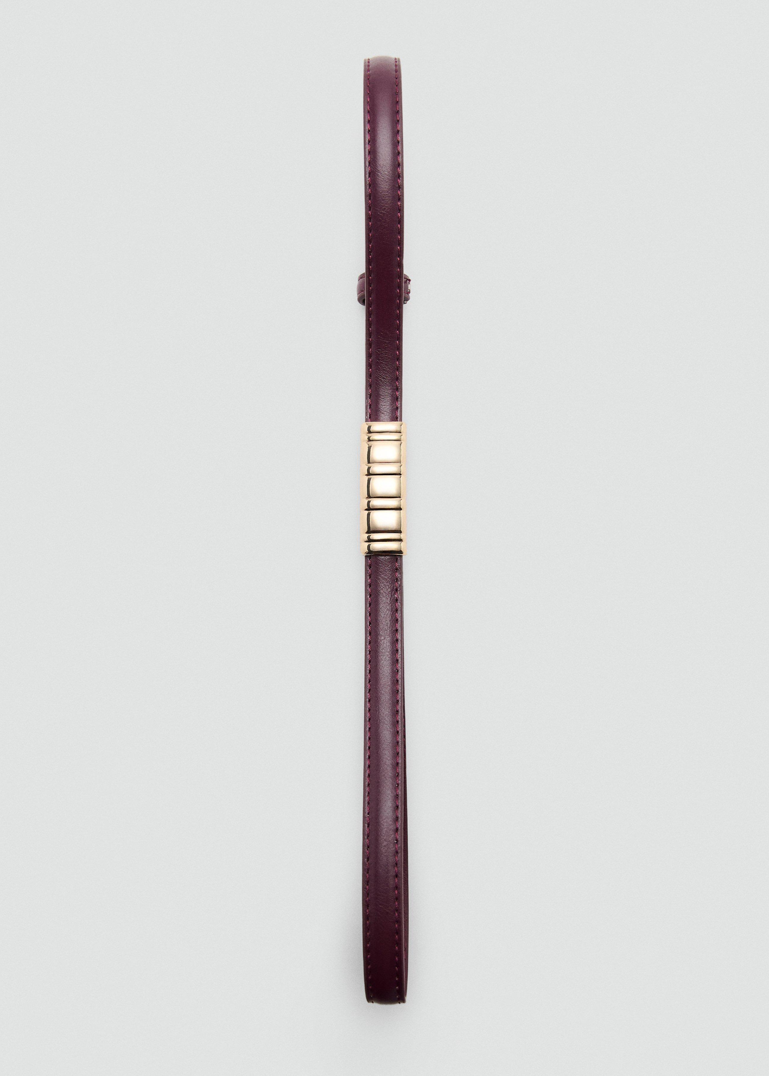 Red Thin Belt With Metal Detail, Dark Red, large image number 3