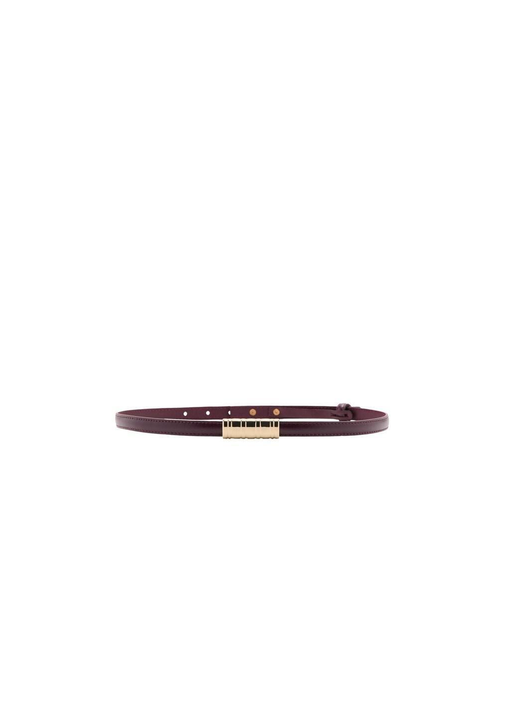 Red Thin Belt With Metal Detail, Dark Red, large image number 6