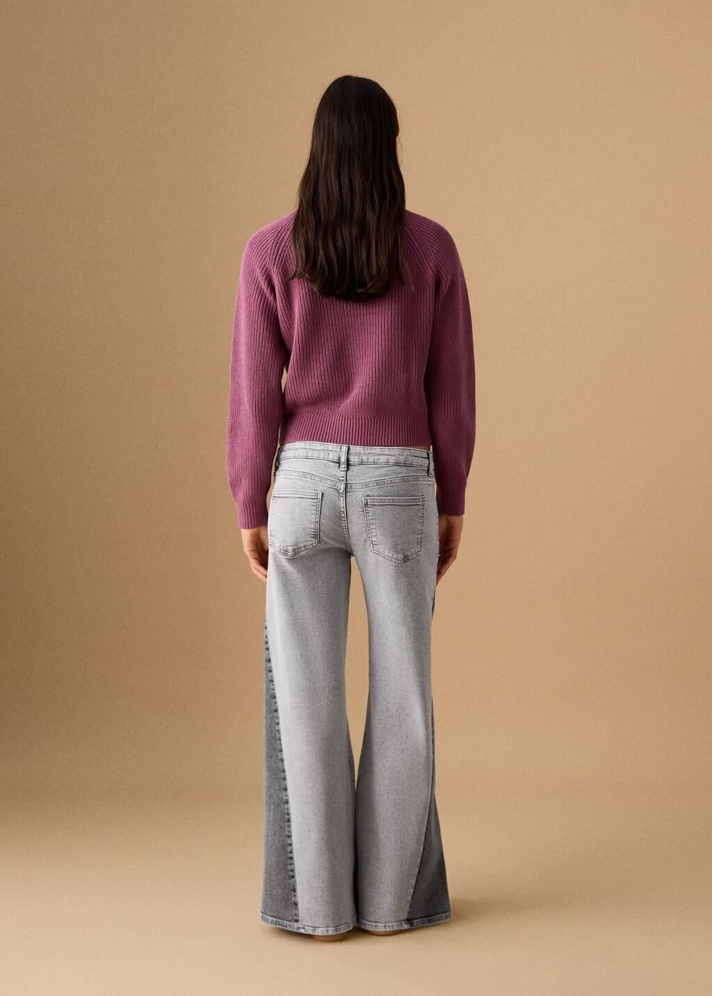 Grey Bicolour Wide-Leg Jeans, Kids Girl, 0201_TG, medium