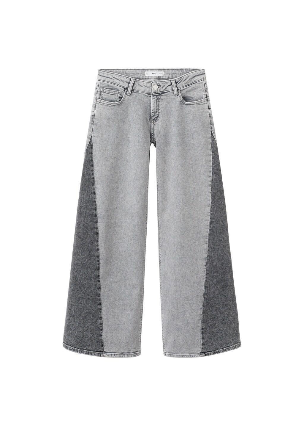 Grey Bicolour Wide-Leg Jeans, Kids Girl, 0201_TG, large image number 6