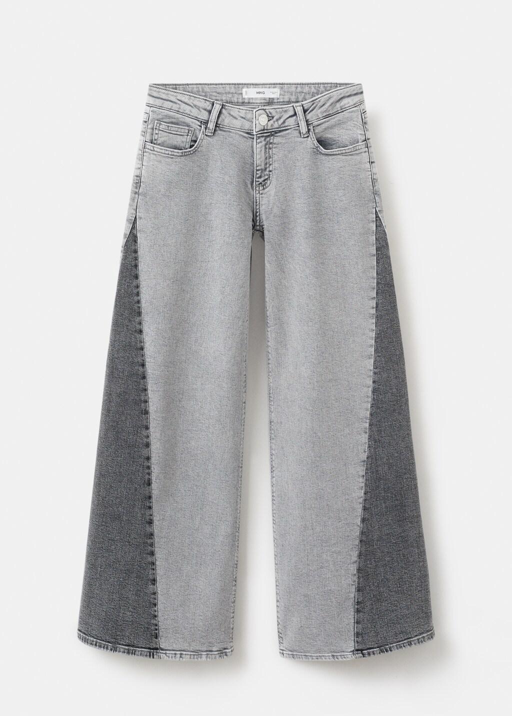 Grey Bicolour Wide-Leg Jeans, Kids Girl, 0201_TG, large image number 7