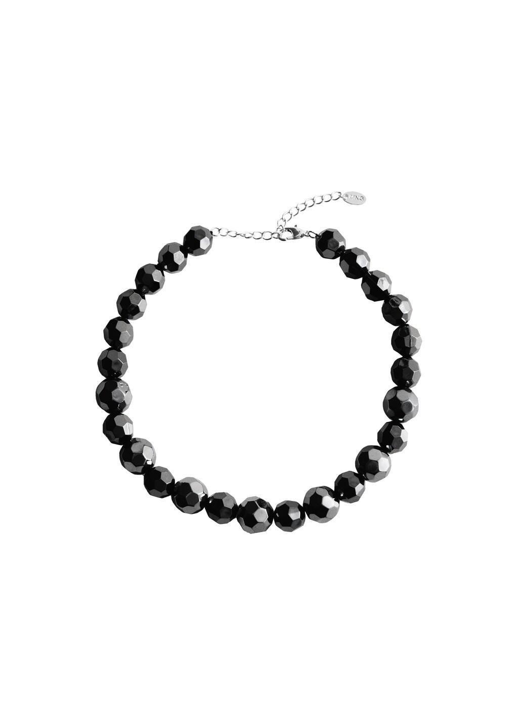 Silver Geometric Spheres Necklace, Silver, large image number 4