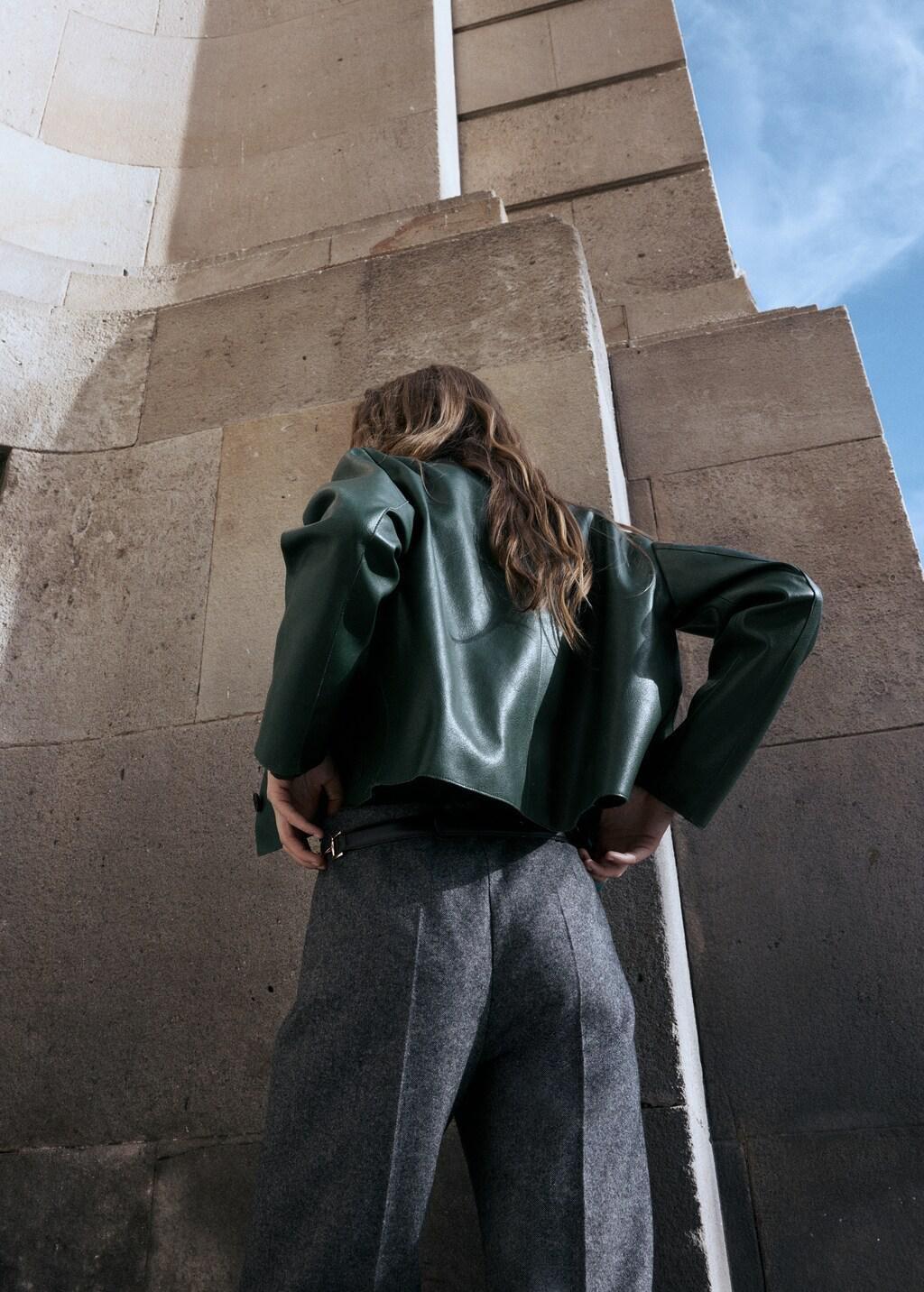 Green Faux-Leather Jacket With Pockets, 0201_43, large image number 6