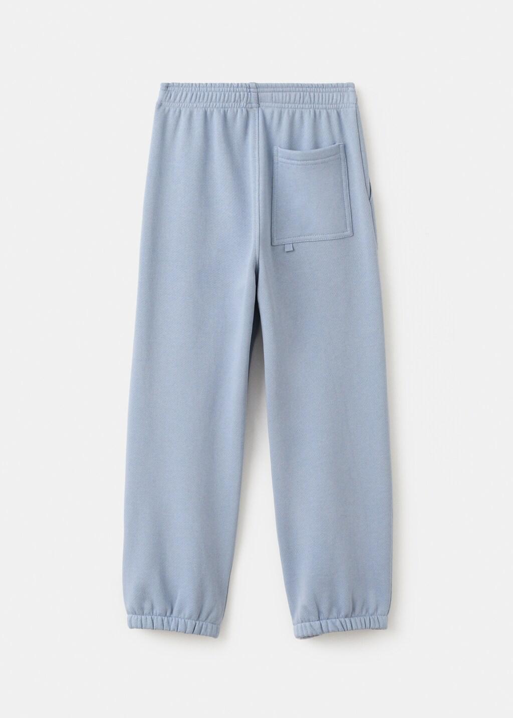 Blue Cotton Jogger Trousers, Kids Boys, Medium Blue, large image number 1