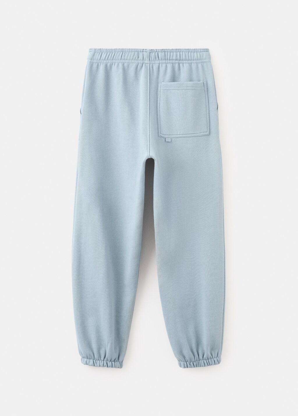 Blue Cotton Jogger Trousers, Kids Boys, Medium Blue, medium