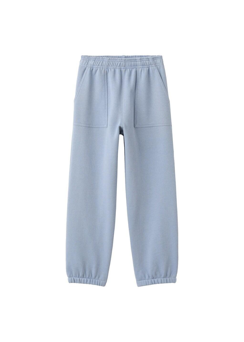 Blue Cotton Jogger Trousers, Kids Boys, Medium Blue, large image number 3