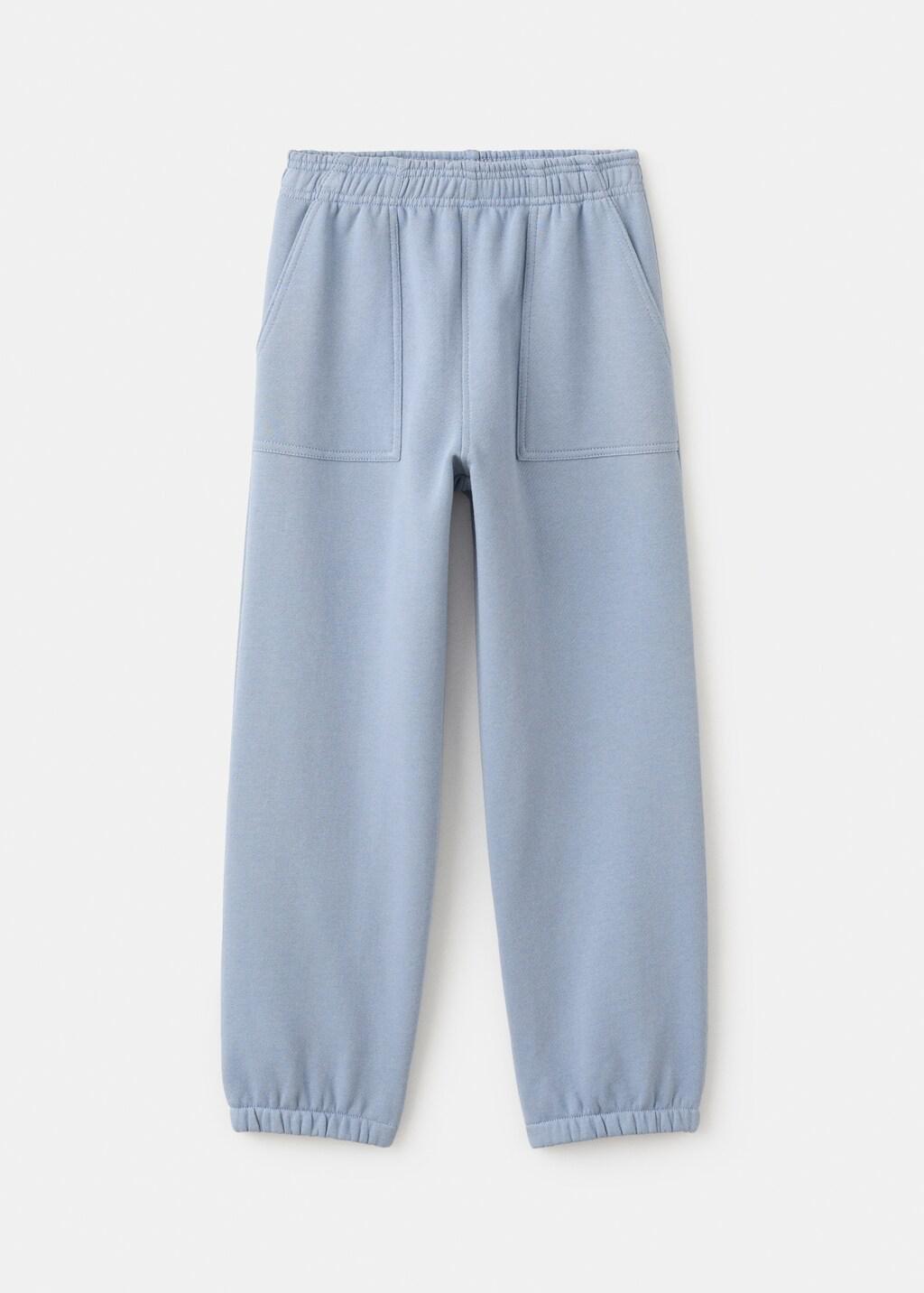 Blue Cotton Jogger Trousers, Kids Boys, Medium Blue, large image number 4