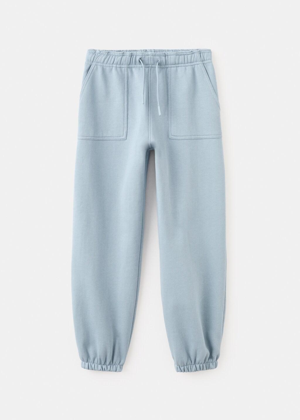 Blue Cotton Jogger Trousers, Kids Boys, Medium Blue, large image number 6