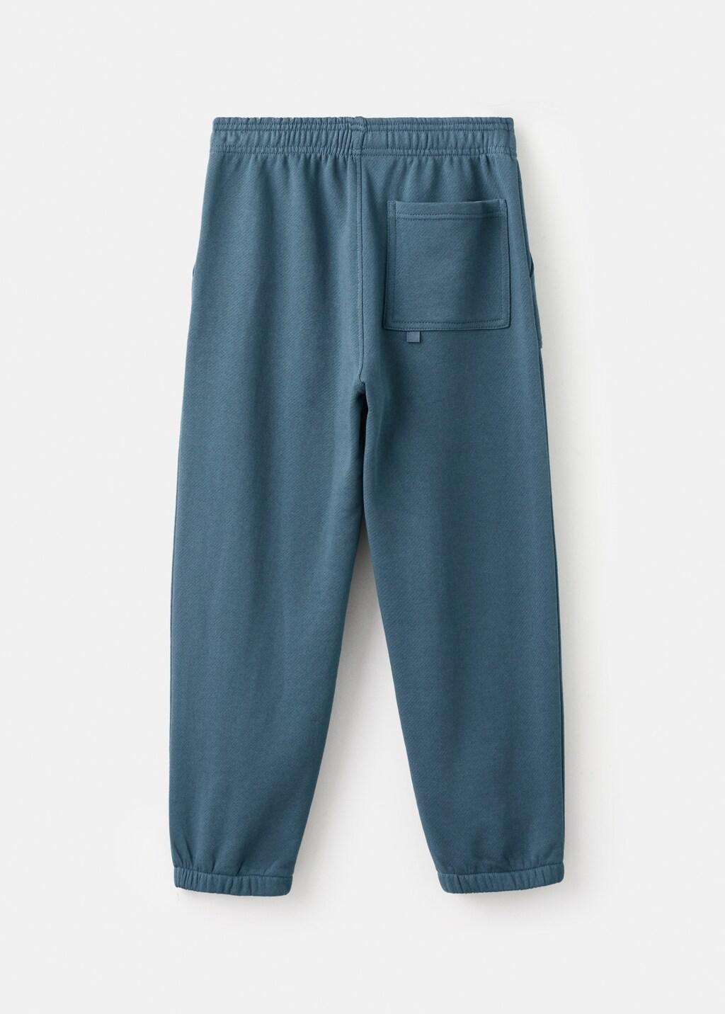 Blue Cotton Jogger Trousers, Kids Boys, Dark Blue, large image number 1