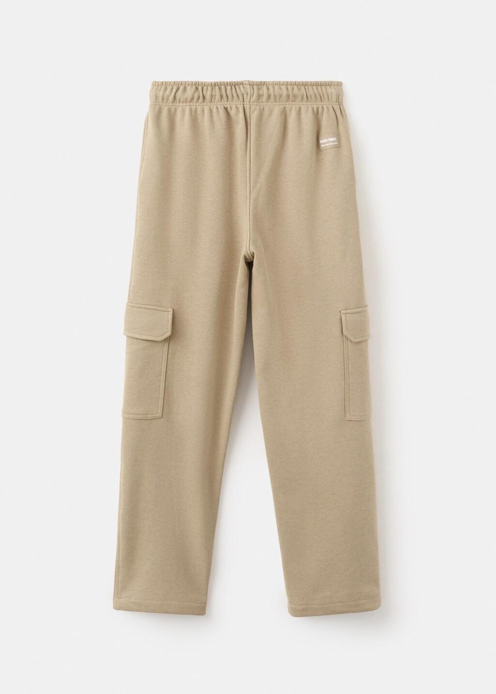 Brown Cargo Joggers With Drawstring, Kids Boy, Medium Brown, large image number 1