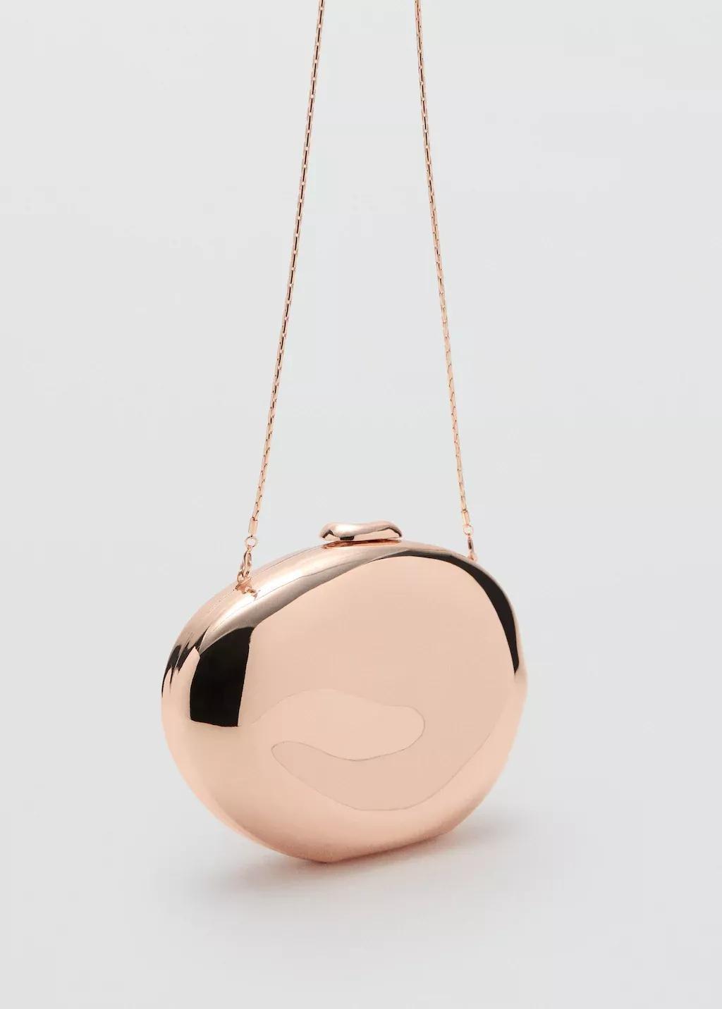 Gold Oval Clutch Bag, Gold, large image number 0