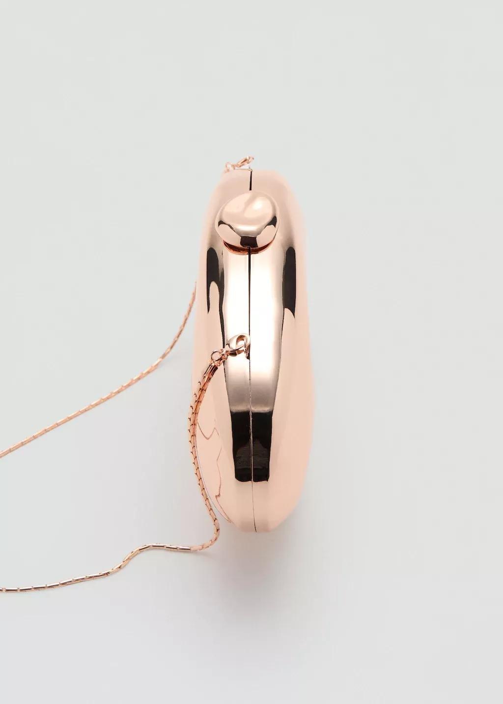 Gold Oval Clutch Bag, Gold, large image number 1